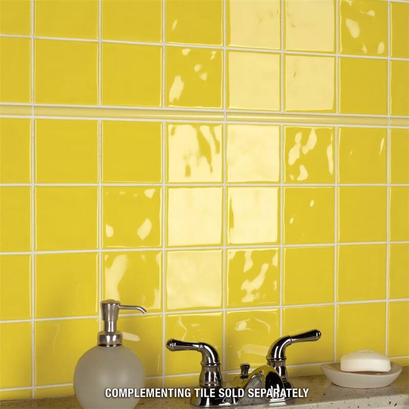 Merola Tile Twist Square Yellow Lemon 11.75" x 11.75" Ceramic Mosaic