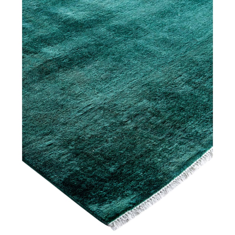 Overdyed One-of-a-Kind Hand-Knotted Area Rug - Green - 6' 1" x 8' 10"