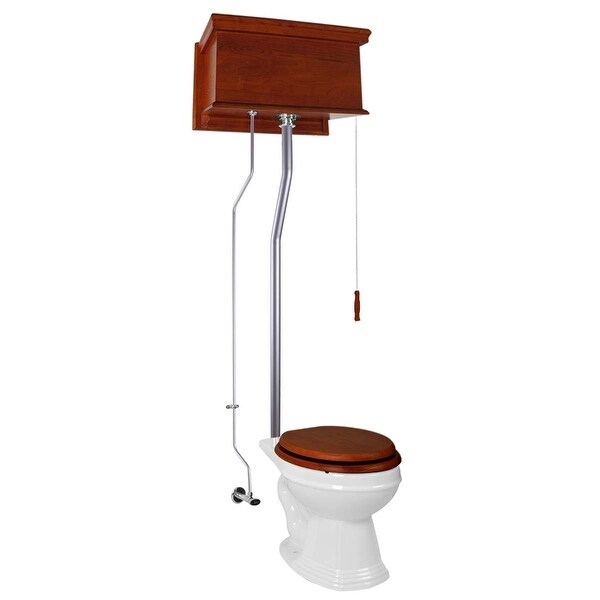 Renovator's Supply Mahogany Flat Tank Elongated High Tank Toilet