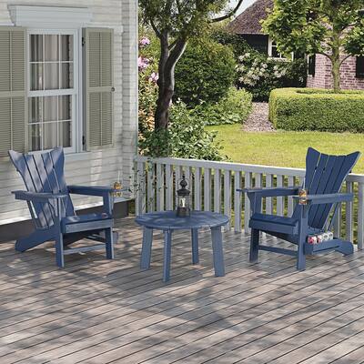 HDPE Outdoor Adirondack Chairs All Weather Patio Chair with Cup Holder