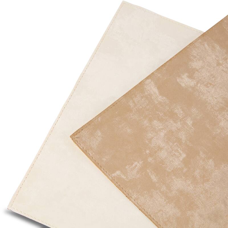 Dainty Home Velvet Premium Vegan Leather Reversible 2 Pattern Rectangular Placemat Set Of 4
