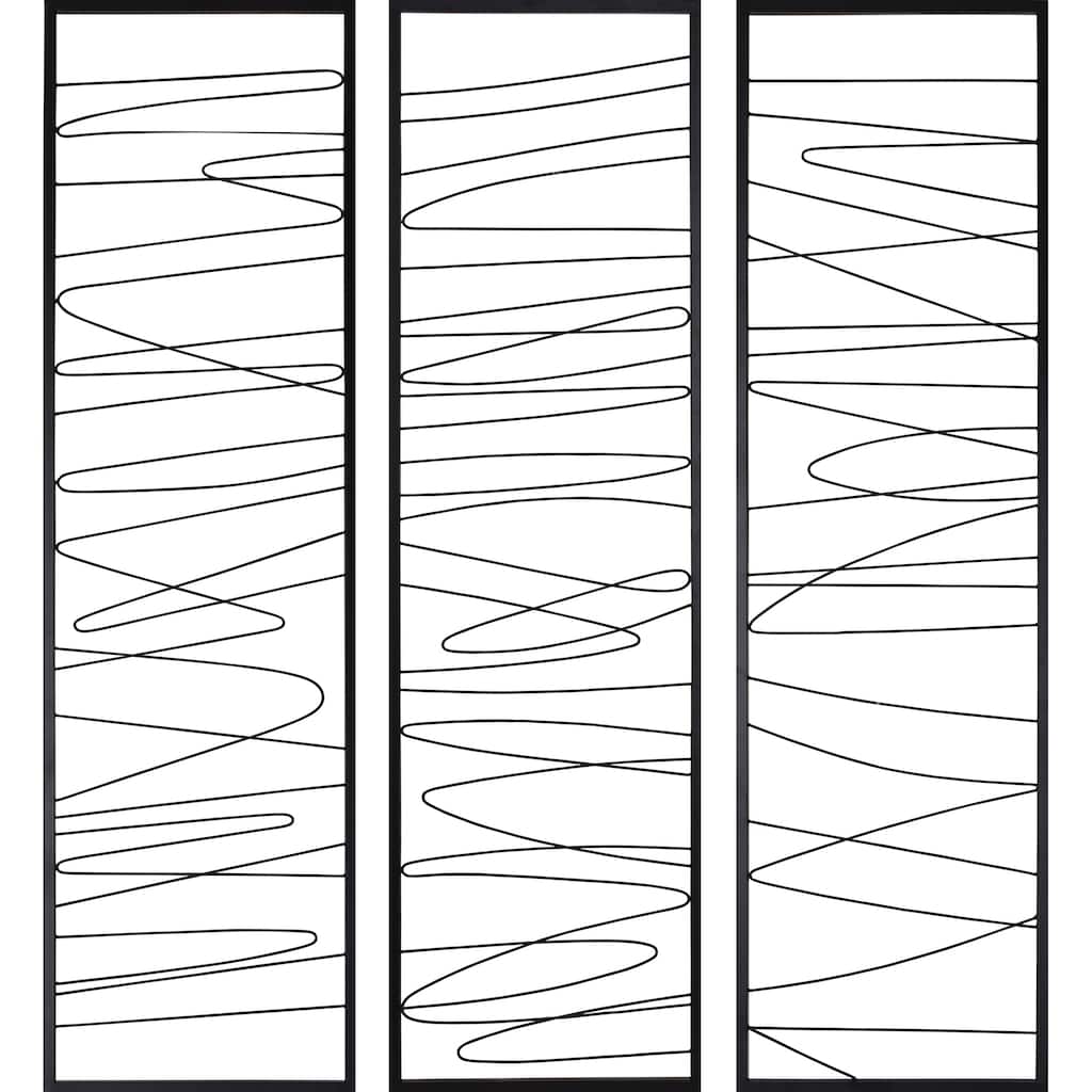 Renwil Studio Line - Linear 19.8" Wide Wall Art, Black