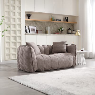 Roomfitters Soft Beanbag Chair with High Resilience Foam Core – Comfortable Square Recliner Sofa for Gaming, Watching TV