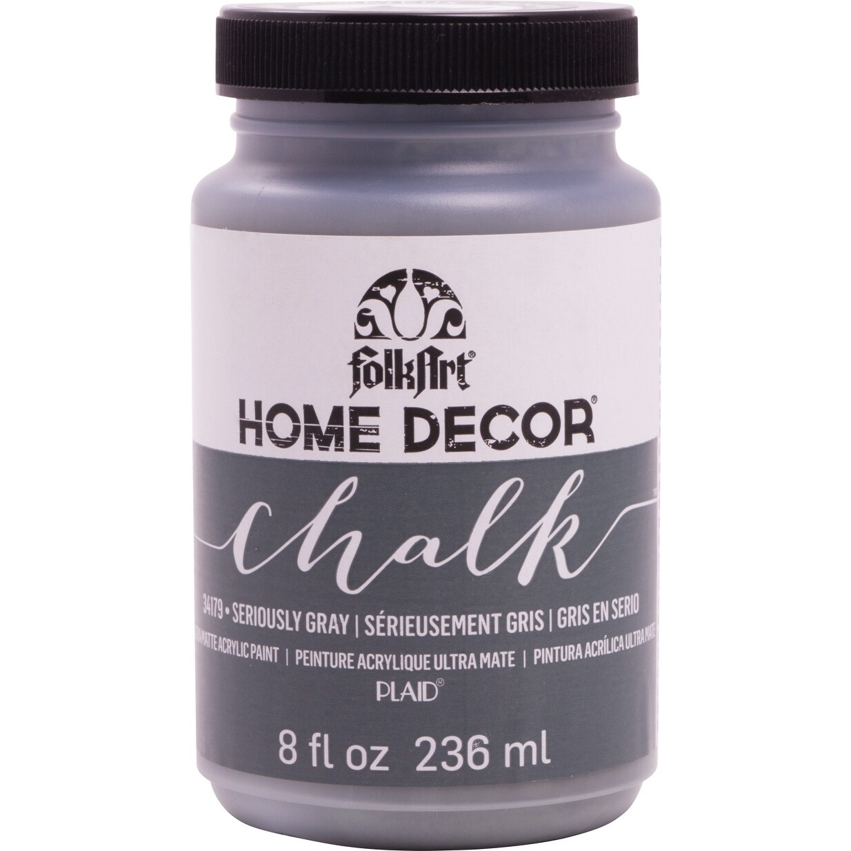 Shop Folkart Home Decor Chalk Paint 8oz Seriously Gray Overstock