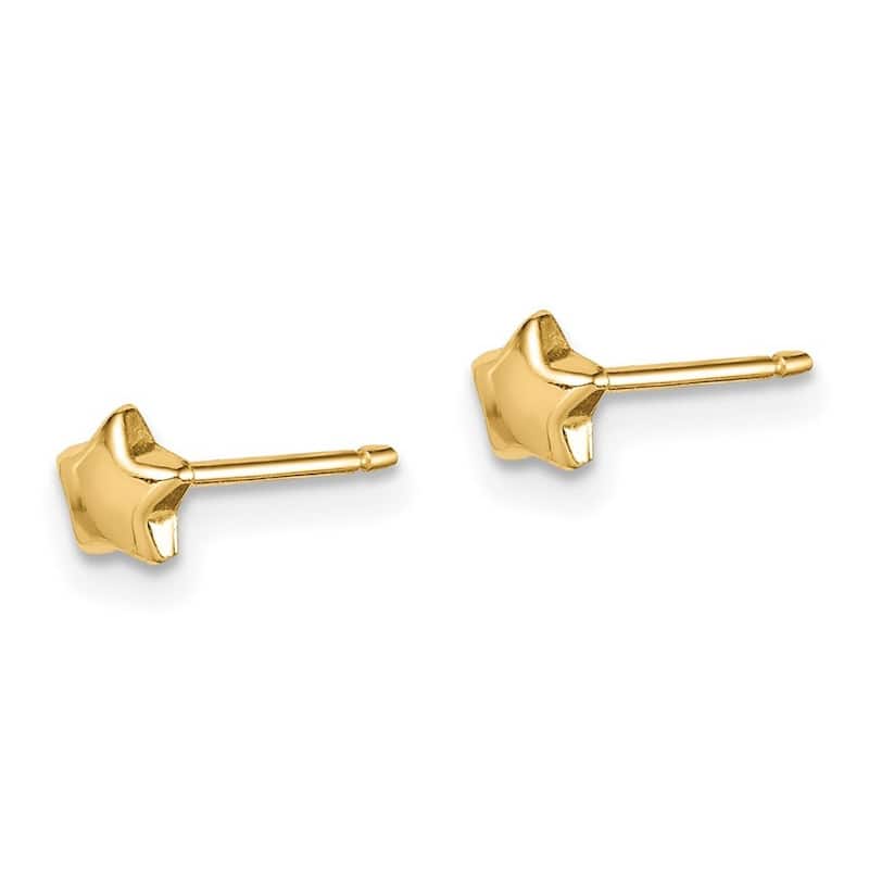 Curata 14k Yellow Gold Girls Polished 4.5mm Star Post Earrings
