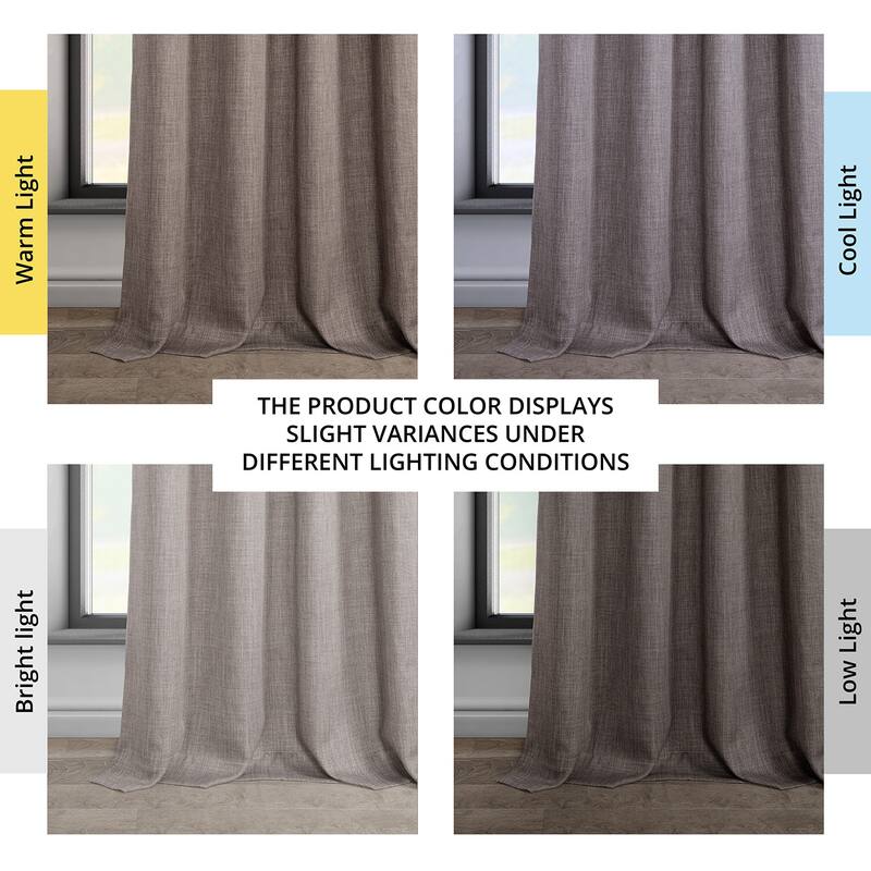 Exclusive Fabrics Faux Linen Grommet Room Darkening Curtain (1 Panel)