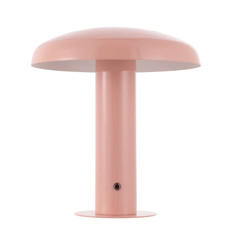 Boletus 11" Contemporary Bohemian Rechargeable/Cordless Iron Integrated LED Mushroom Table Lamp, by JONATHAN Y