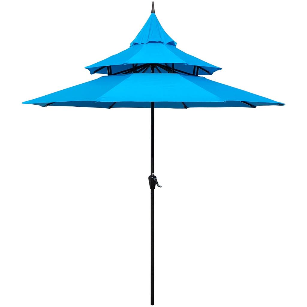 9' Pagoda Market Umbrella - Aqua