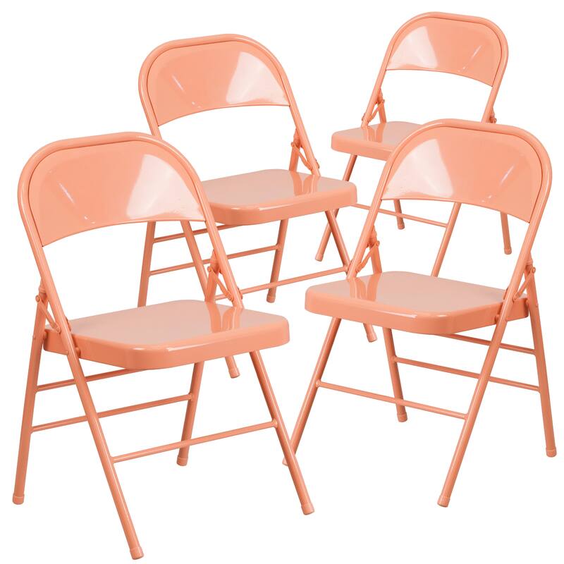4 Pack Triple Braced & Double Hinged Folding Chair