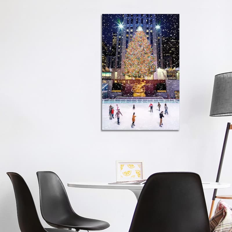 iCanvas "Iceskating Rink Rockefeller Center New York City Painting" by Susanne Kremer Canvas Print - 40x26x1.5