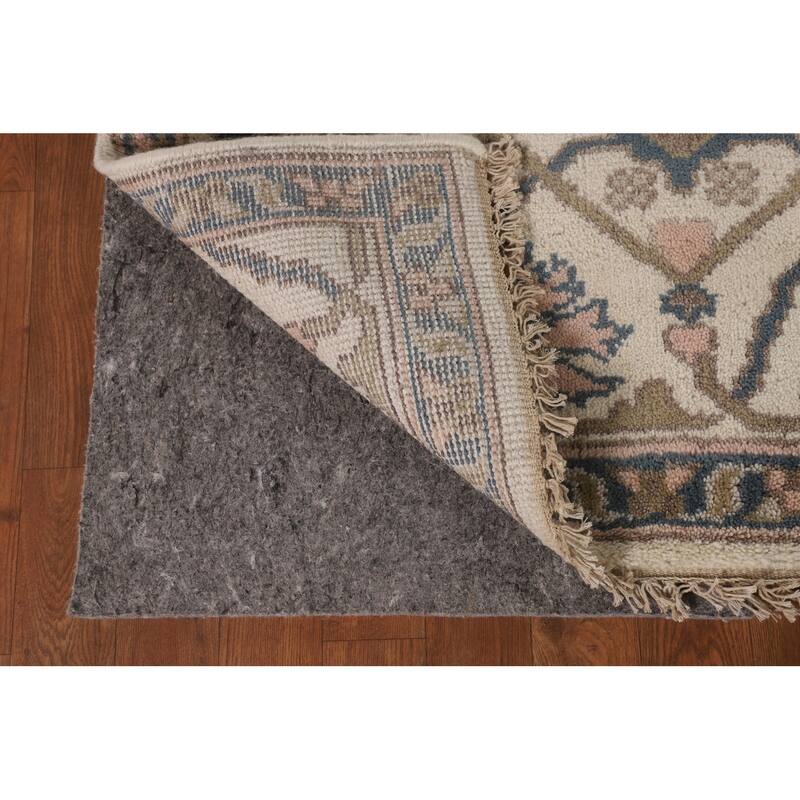 Beige / Ivory Oushak Oriental Area Rug Handmade Wool Carpet - 8'0"x 9'11"