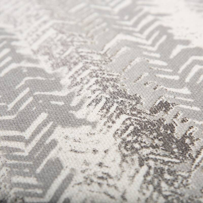 Rizzy Home Ivory, Grey, and Metallic Silver Chevron Throw Pillow