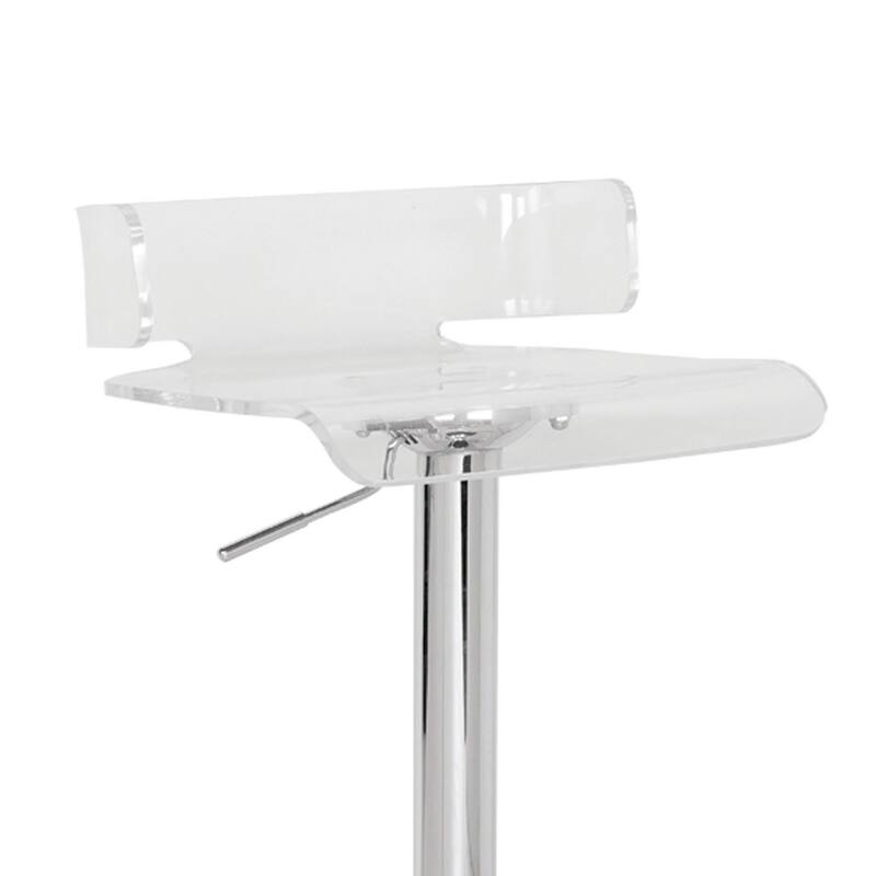 Smart Looking Adjustable Stool with Swivel, Clear & Chrome