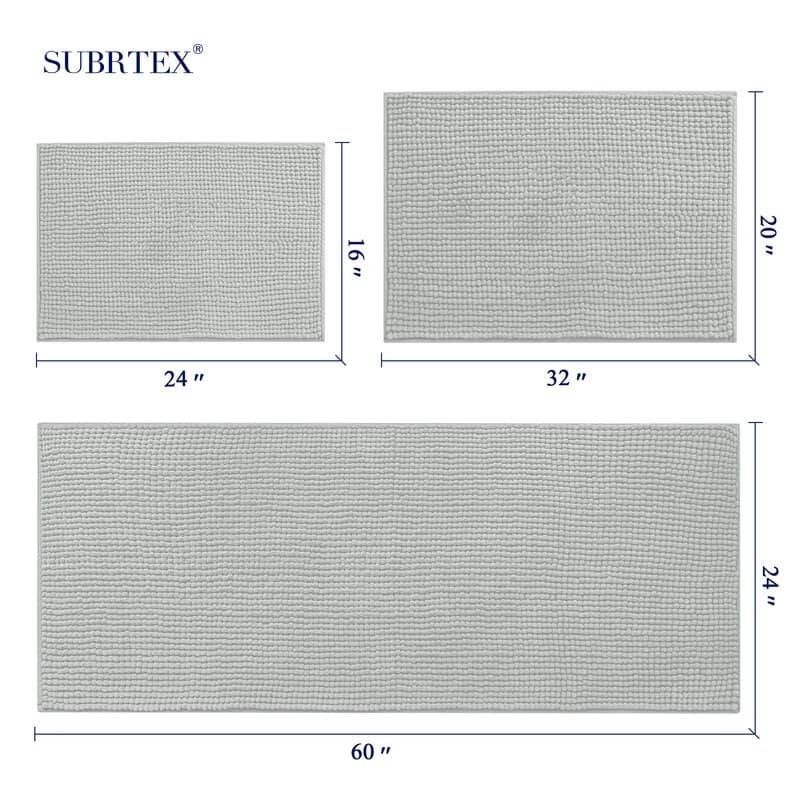 Subrtex Luxury Chenille Bath Rugs Soft Bathroom Mats