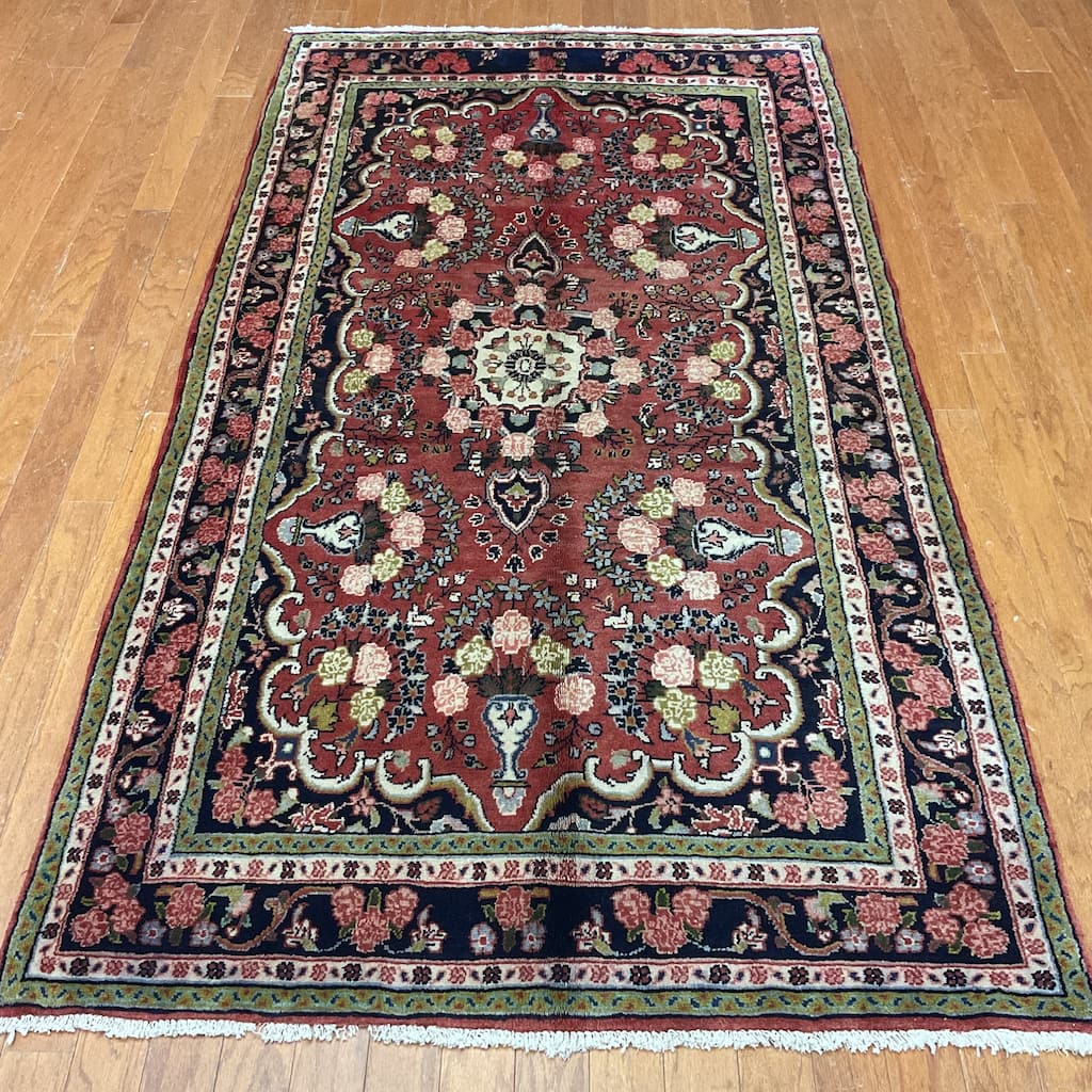 HERAT ORIENTAL Handmade Mahal Wool Rug - 3'11" x 7'2"