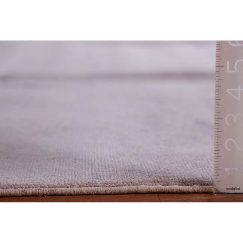 Hand Knotted Oriental 100% Wool Carpet Modern Solid Purples Gabbeh Area Rug - 13' 7'' X 10' 3''
