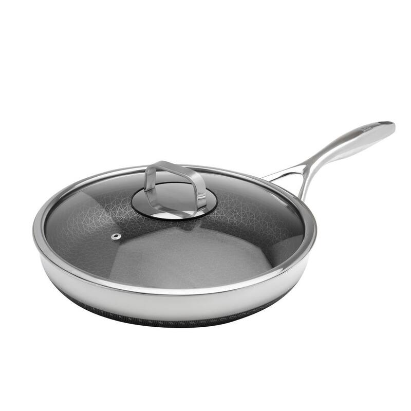 DiamondClad Hybrid Nonstick Stainless Steel Fry Pan Lid Cookware Set