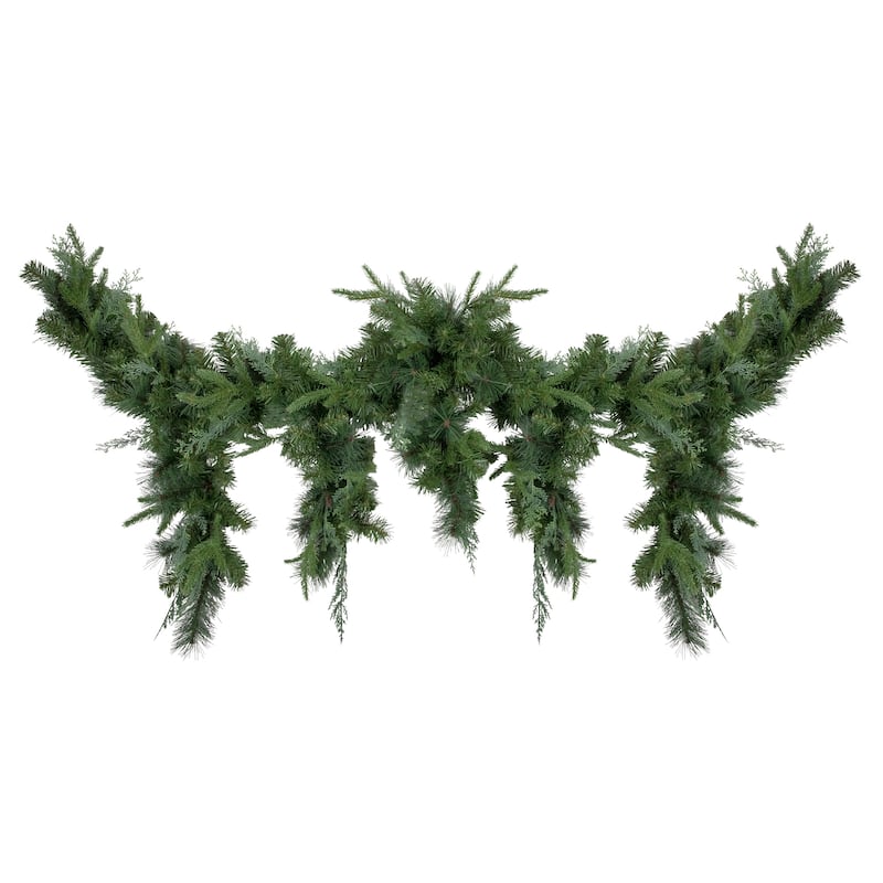 6' x 18" Mixed Pine Artificial Christmas Icicle Garland Unlit