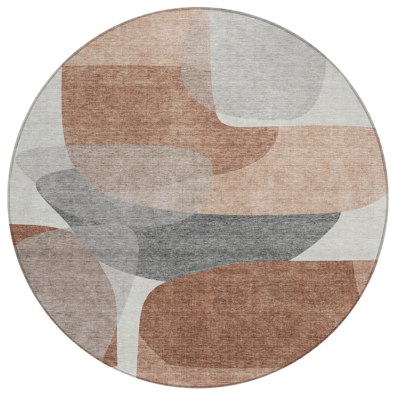 HomeRoots Abstract Transitional Rectangle Outdoor Rug