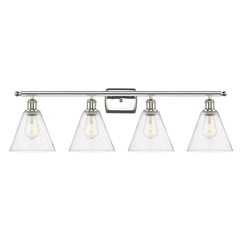Innovations Lighting Berkshire - 4 Light 38" Bath Vanity Light - Polished Nickel Finish/Seedy