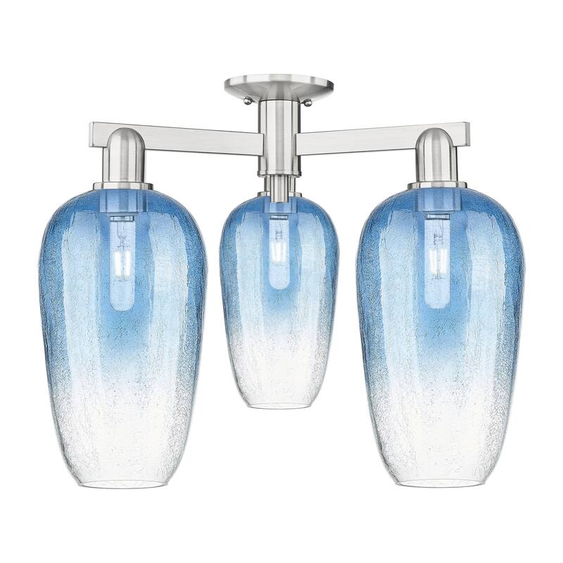 Innovations Lighting Downtown Urban - Brookhaven Flute - 3 Light 25" Semi-Flush Mount