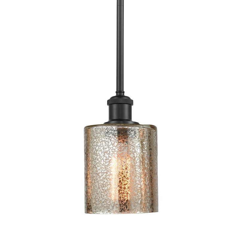 Innovations Lighting 516-1S-8-5 Cobbleskill Pendant Cobbleskill 5" - Mercury / Matte Black