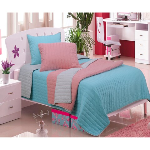 Cotton Stripe Reversible Farmhouse Quilt and Sham Set by Miranda Haust