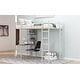 preview thumbnail 6 of 18, Twin Metal Loft Bed with 2 Shelves, 2 built-in ladders and Desk, Silver
