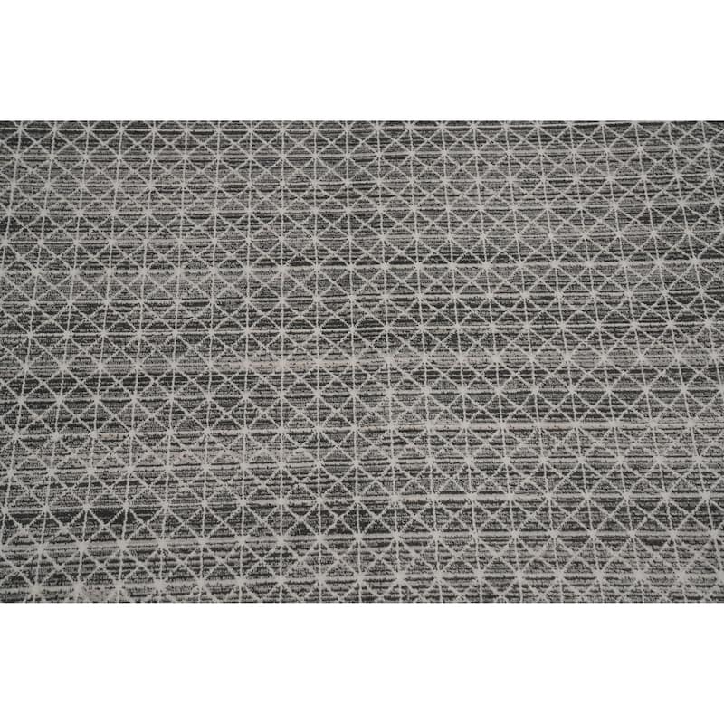 Machine Made Oriental Polyester Carpet Modern Geometric Greys & Charcoal Modern Area Rug - 7' 5'' X 5' 2''