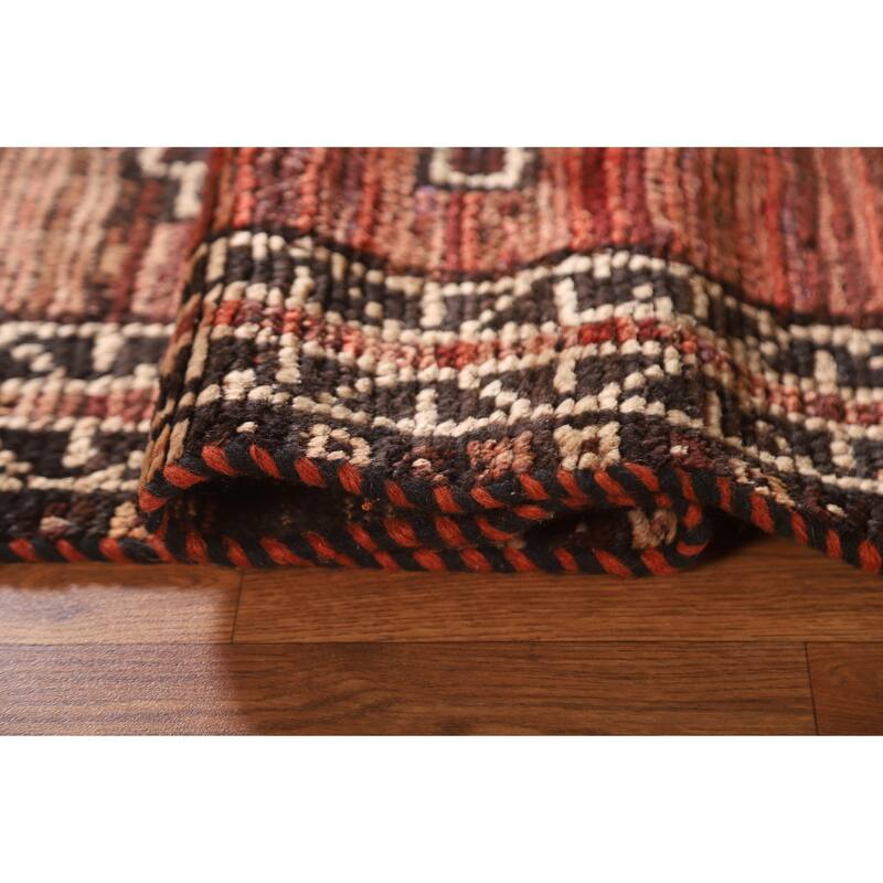 Tribal Geometric Qashqai Persian Antique Rug Hand-knotted Wool Carpet - 4'9"x 6'11"