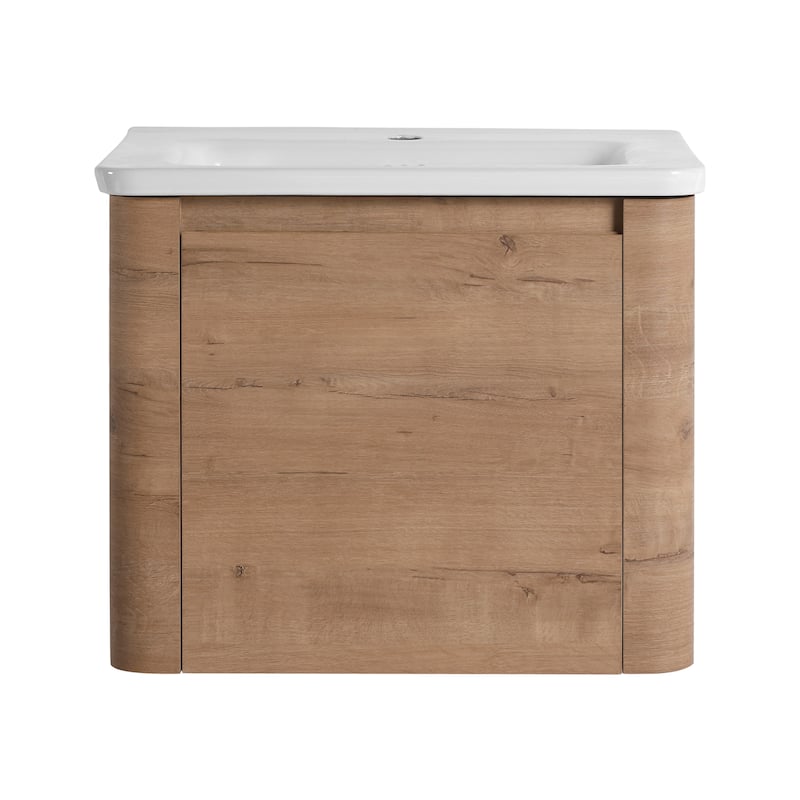 Wall-Mounted Bathroom Vanity with Ceramic Sink