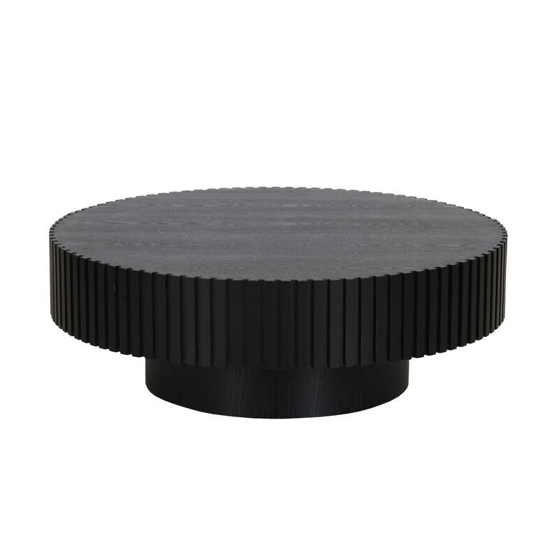 Modrest Pierre Modern Black Ash Large Round Coffee Table