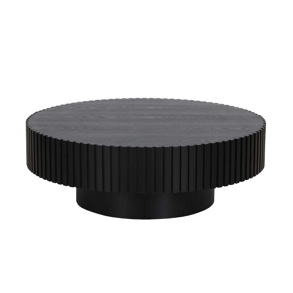 Modrest Pierre Modern Black Ash Large Round Coffee Table