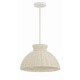 preview thumbnail 3 of 6, Reese 1 Light Matte White Pendant - 16"W x 9.5"H