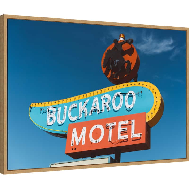 Buckaroo Motel by Bethany Young Framed Canvas Wall Art Print - Sylvie Natural