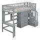 preview thumbnail 17 of 25, Twin Size Loft Bed with Bookshelf, Drawers, Desk and Wardrobe