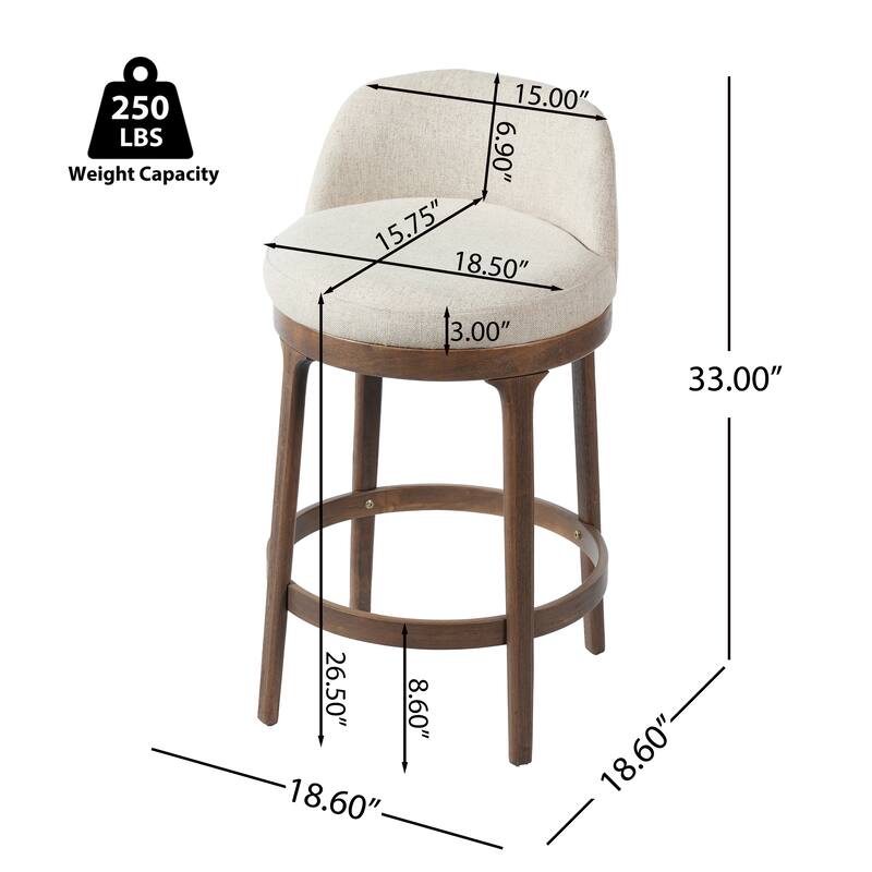 Christopher Knight Home - Chole Modern Wooden Upholstered Counter Stool