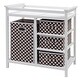 preview thumbnail 3 of 5, Costway Brown Infant Baby Changing Table w/3 Basket Hamper Diaper