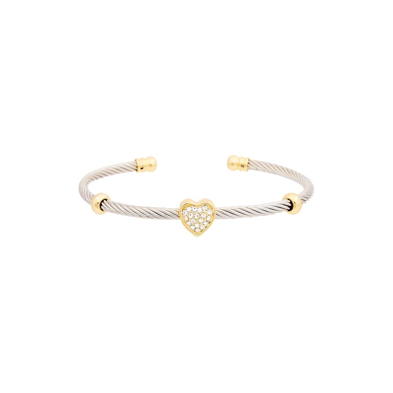 Juvell Gold Plated Cubic Zirconia Heart Cuff