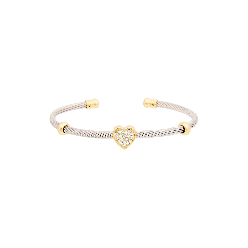 Juvell Gold Plated Cubic Zirconia Heart Cuff