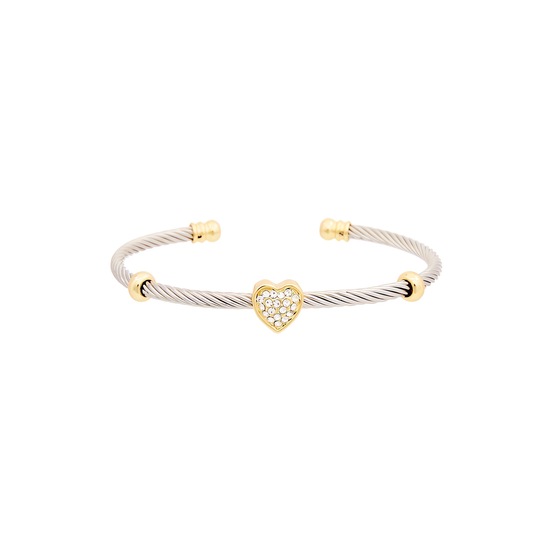 Juvell Gold Plated Cubic Zirconia Heart Cuff