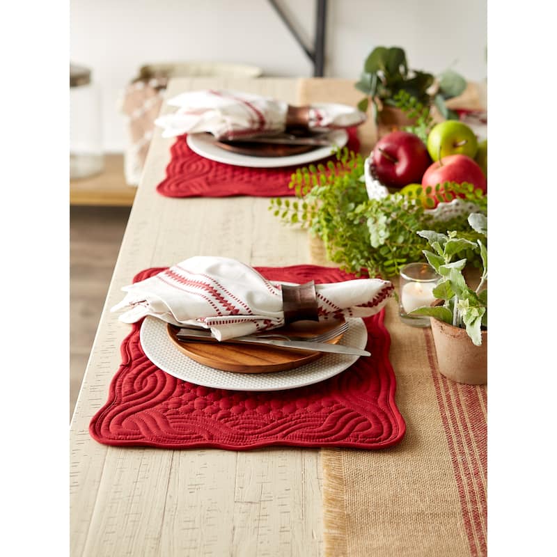 DII French Blue Quilted Farmhouse Placemat (Set of 6)