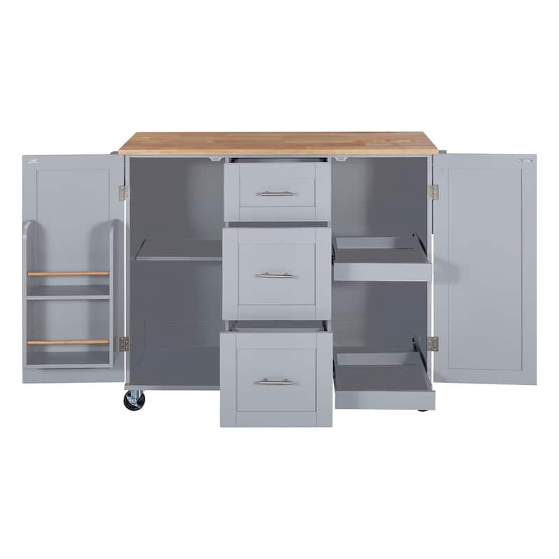 A Mobile Kitchen Island,Storage, Adjustable Shelves, Wheels