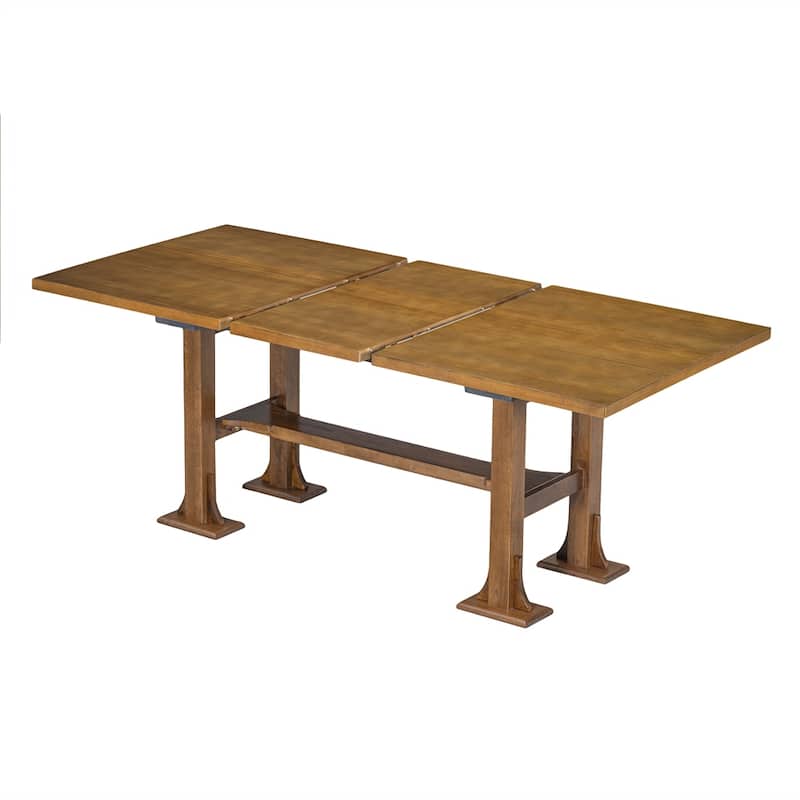 6-Piece Extendable Dining Table Set with Upholstered Chair and Bench