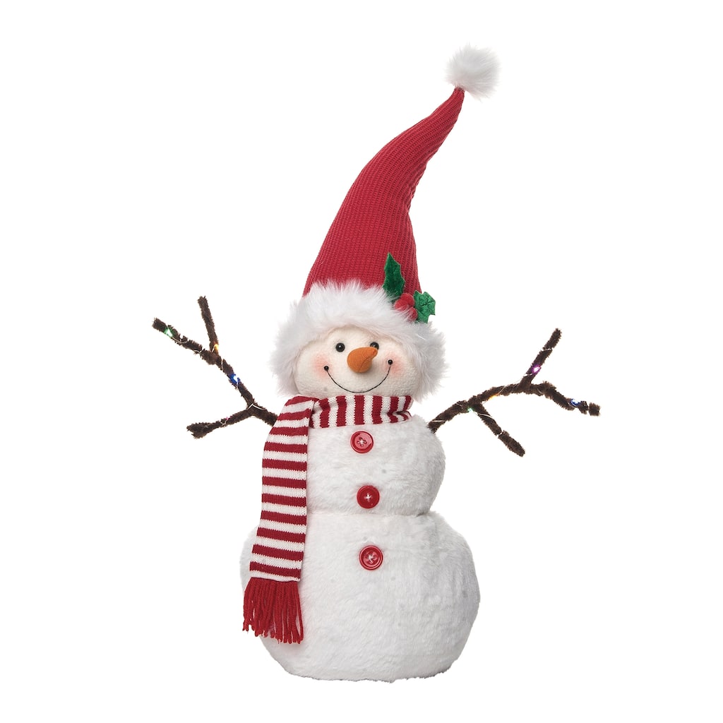 Transpac Polyester 24 in. Multicolor Christmas Plush Light Up Snowman Decor