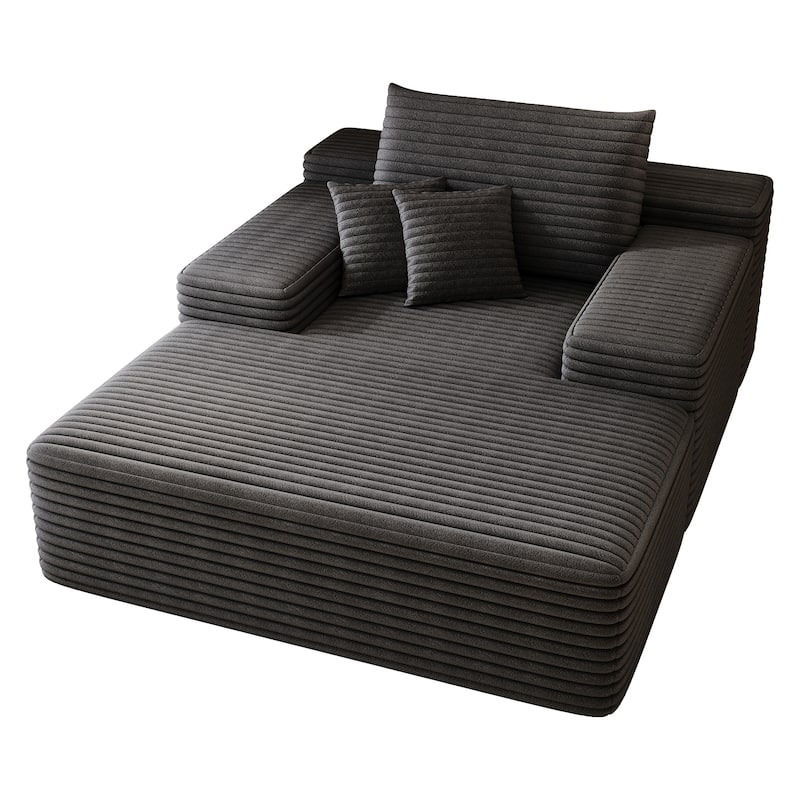 51.2" Corduroy 2-Seater Sofa - Cloud-Like Deep Seat, 600lb Capacity, No Assembly Required, with Ergonomic Pillows