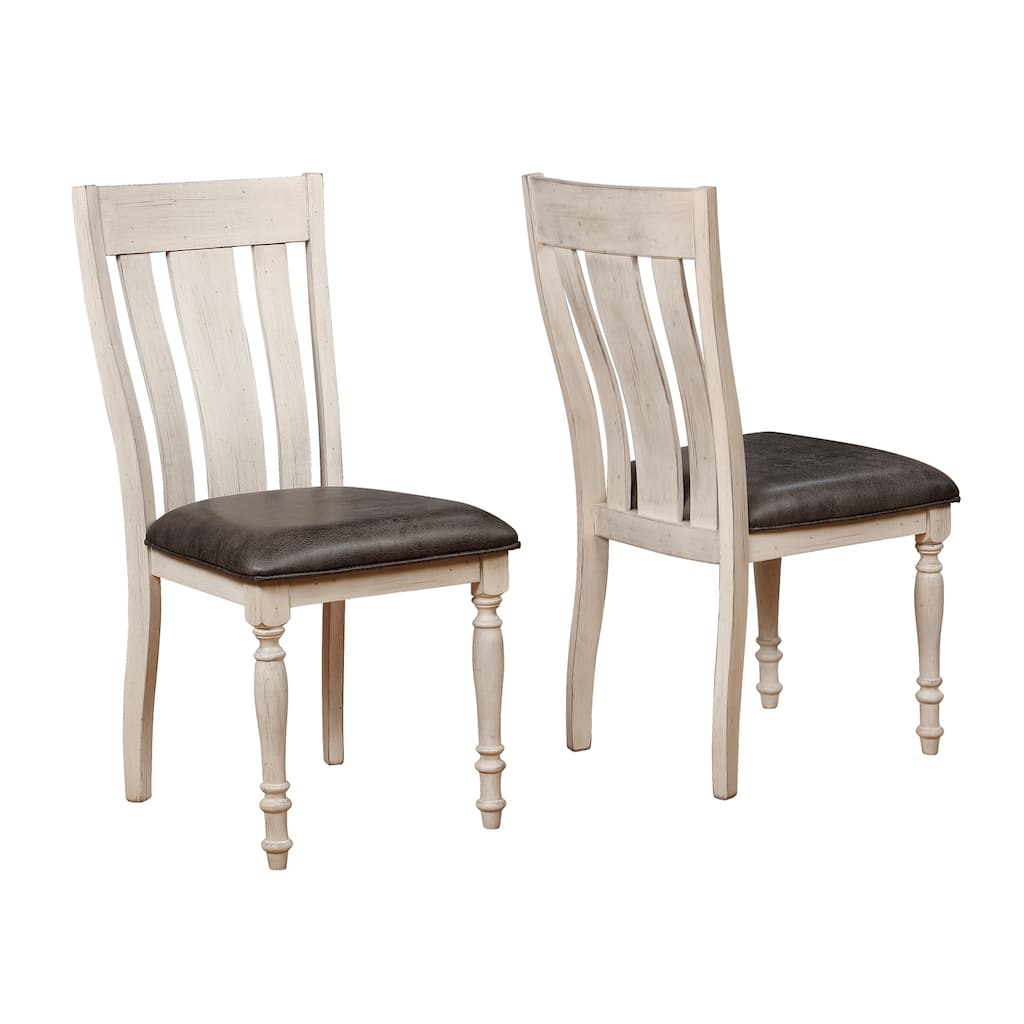 Set of 2 Arch Weathered Oak Turned Leg Dining Chairs