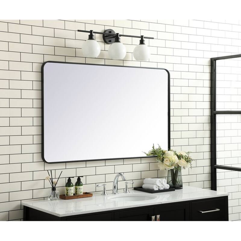 Ezra Soft Corner Metal Rectangular Mirror