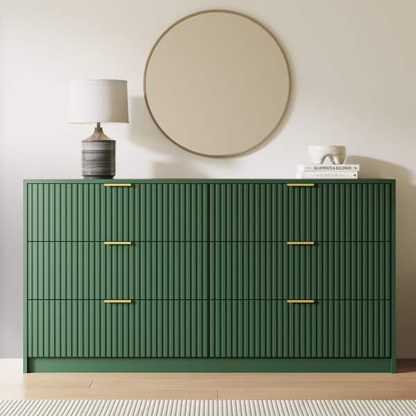 gold metal dresser Lillestrom Black and Gold 6 Drawer Dresser