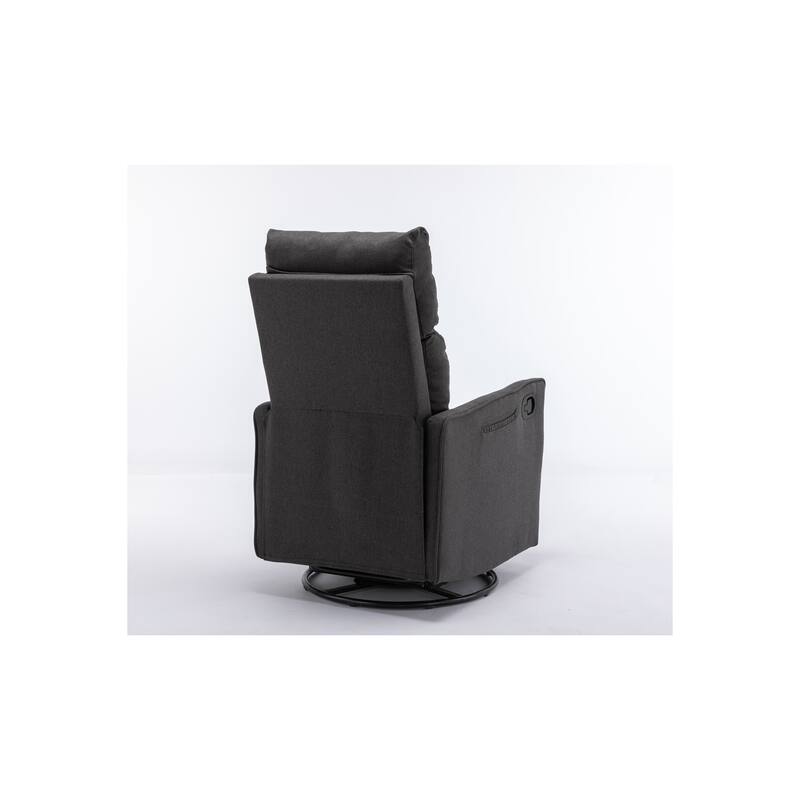 Cotton Linen Fabric Swivel Rocking Chair